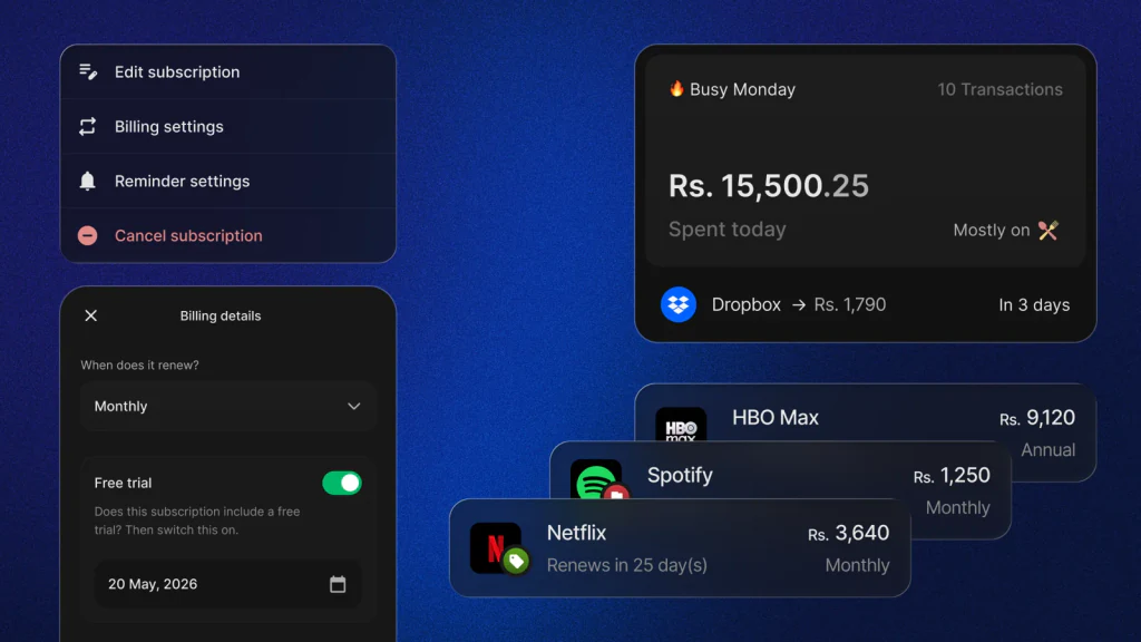 Illustration representing the new Subscriptions feature in Kiwi Money